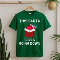 This Santa Loves Going Down Funny Christmas T-Shirt thumb 2