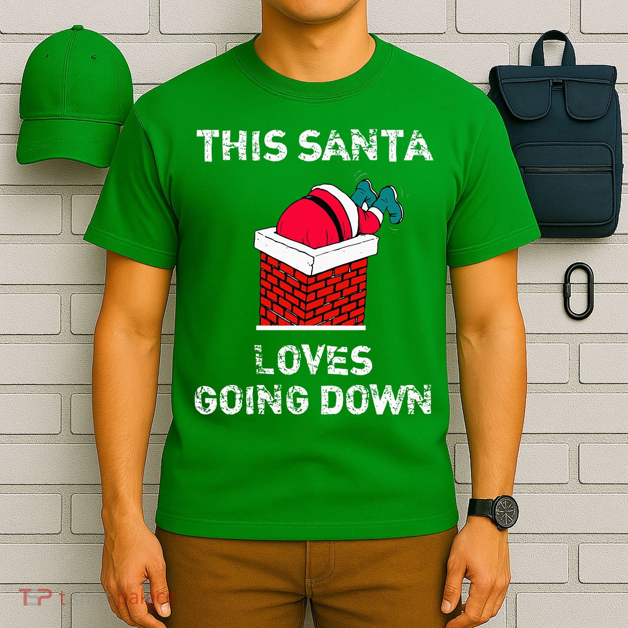 This Santa Loves Going Down Funny Christmas T-Shirt