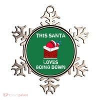 This Santa Loves Going Down Funny Christmas Ornament thumb 0
