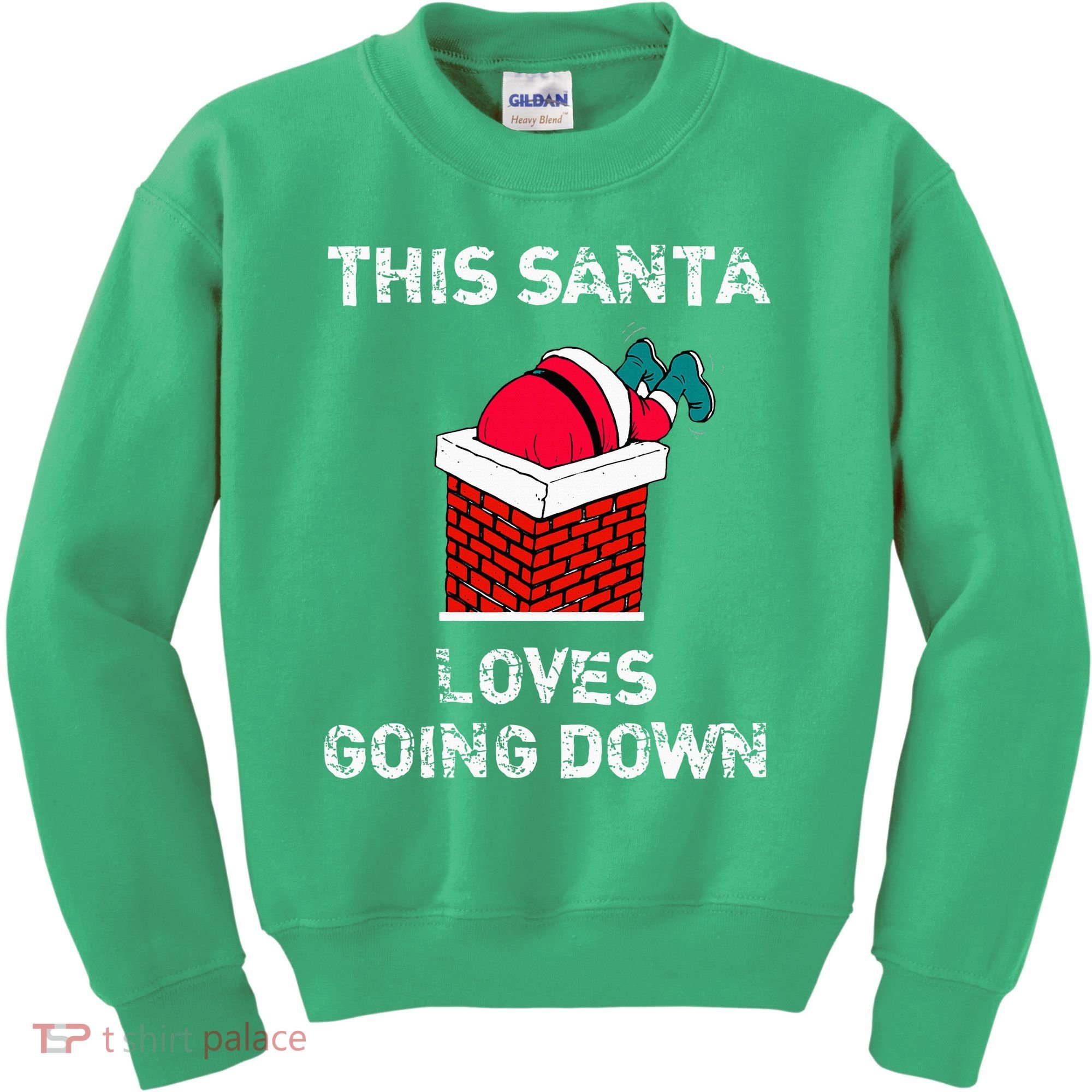 This Santa Loves Going Down Funny Christmas Kids Sweatshirt