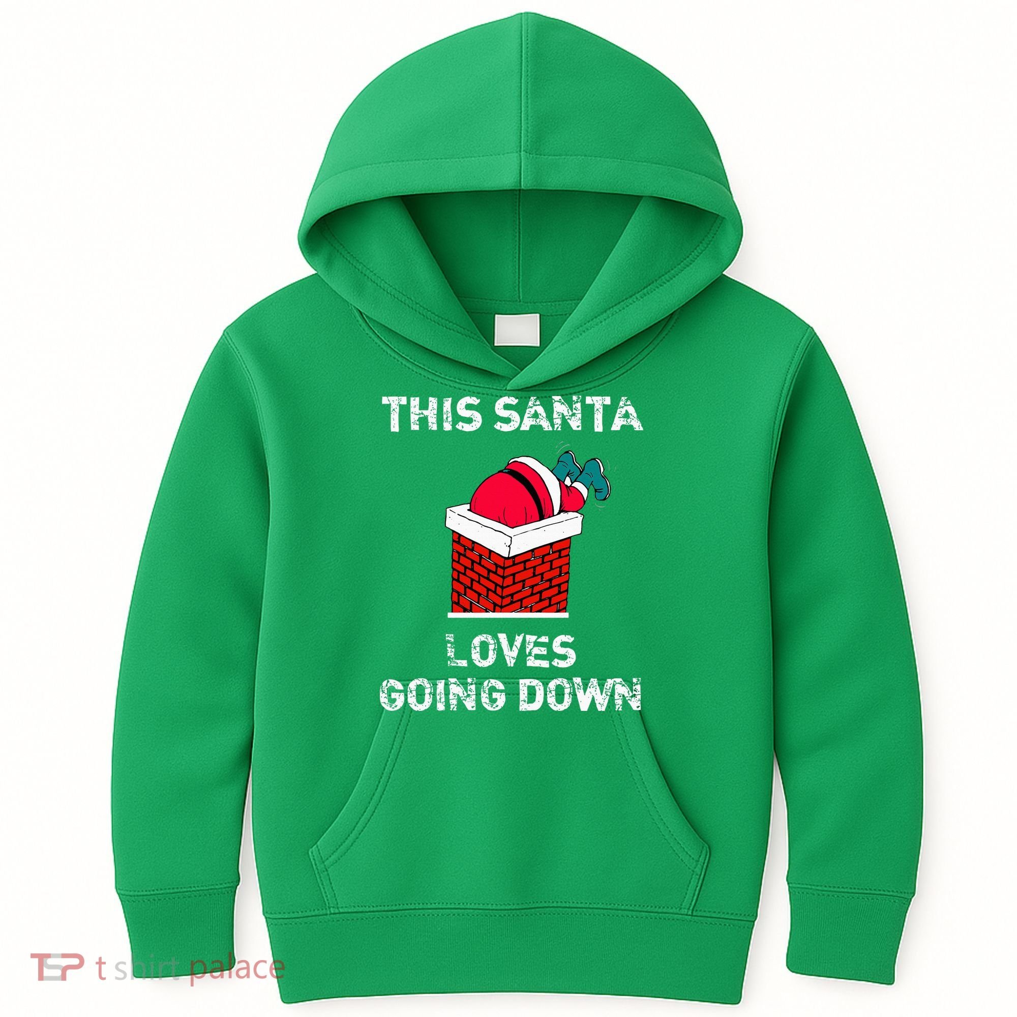 This Santa Loves Going Down Funny Christmas Kids Hoodie