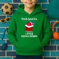 This Santa Loves Going Down Funny Christmas Kids Hoodie thumb 2