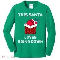 This Santa Loves Going Down Funny Christmas Kids Long Sleeve Shirt thumb 0