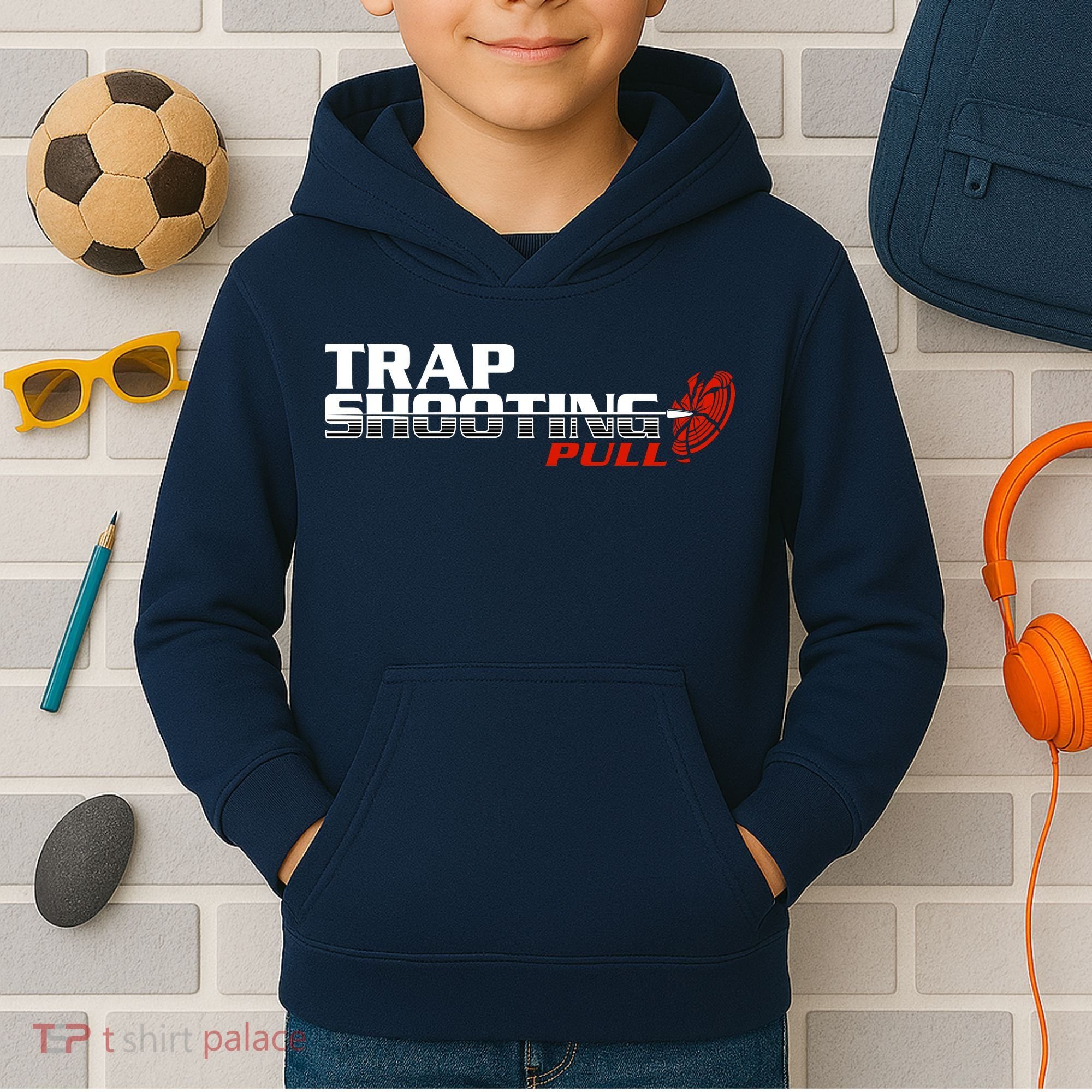 Trap Shooting Logo Kids Hoodie