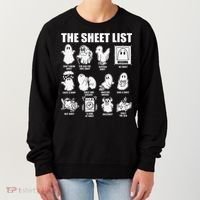 The Sheet List Halloween Funny Boo Sheet Ghost Halloween Women's Sweatshirt thumb 0