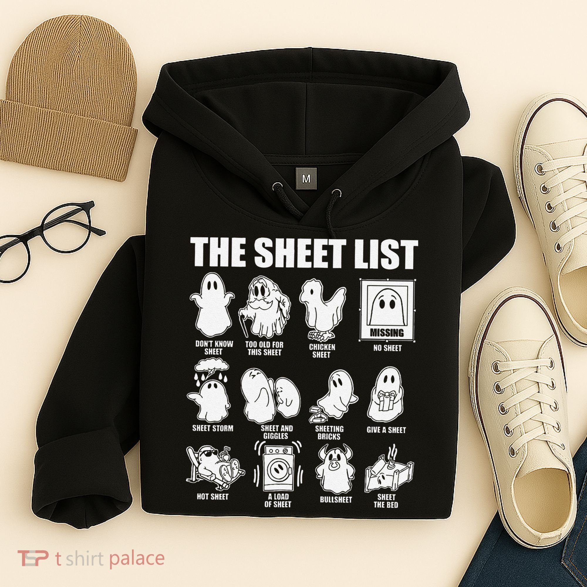 The Sheet List Halloween Funny Boo Sheet Ghost Halloween Hoodie
