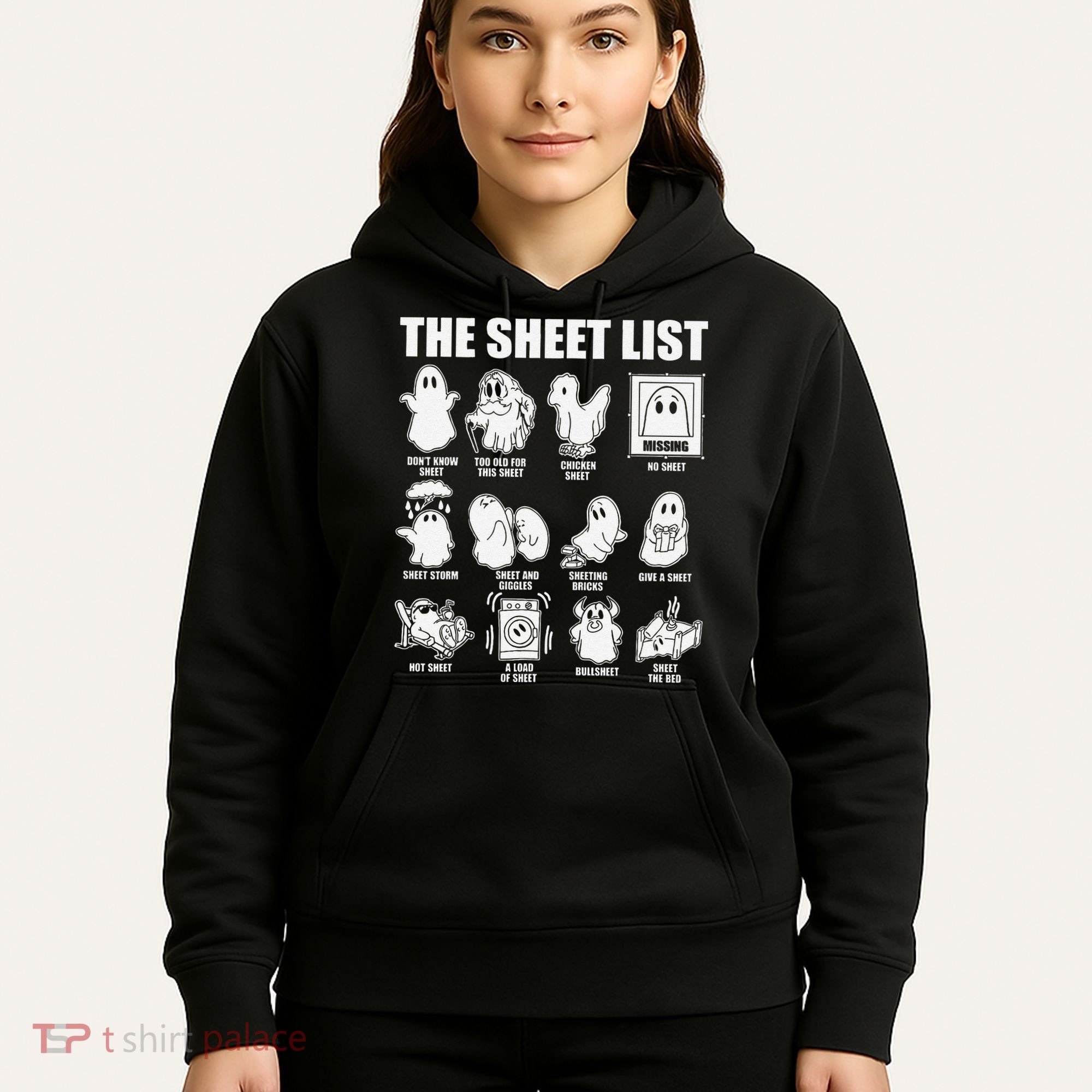 The Sheet List Halloween Funny Boo Sheet Ghost Halloween Hoodie
