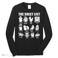 The Sheet List Halloween Funny Boo Sheet Ghost Halloween Long Sleeve Shirt thumb 0