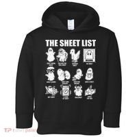 The Sheet List Halloween Funny Boo Sheet Ghost Halloween Toddler Hoodie thumb 0