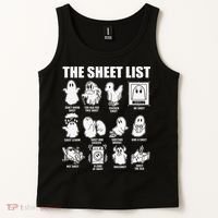 The Sheet List Halloween Funny Boo Sheet Ghost Halloween Tank Top thumb 2