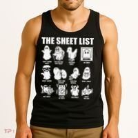 The Sheet List Halloween Funny Boo Sheet Ghost Halloween Tank Top thumb 3