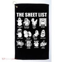 The Sheet List Halloween Funny Boo Sheet Ghost Halloween Golf Towel thumb 0