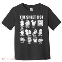 The Sheet List Halloween Funny Boo Sheet Ghost Halloween Toddler T-Shirt thumb 0
