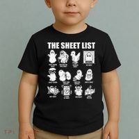 The Sheet List Halloween Funny Boo Sheet Ghost Halloween Toddler T-Shirt thumb 2
