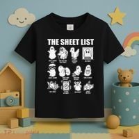 The Sheet List Halloween Funny Boo Sheet Ghost Halloween Toddler T-Shirt thumb 3