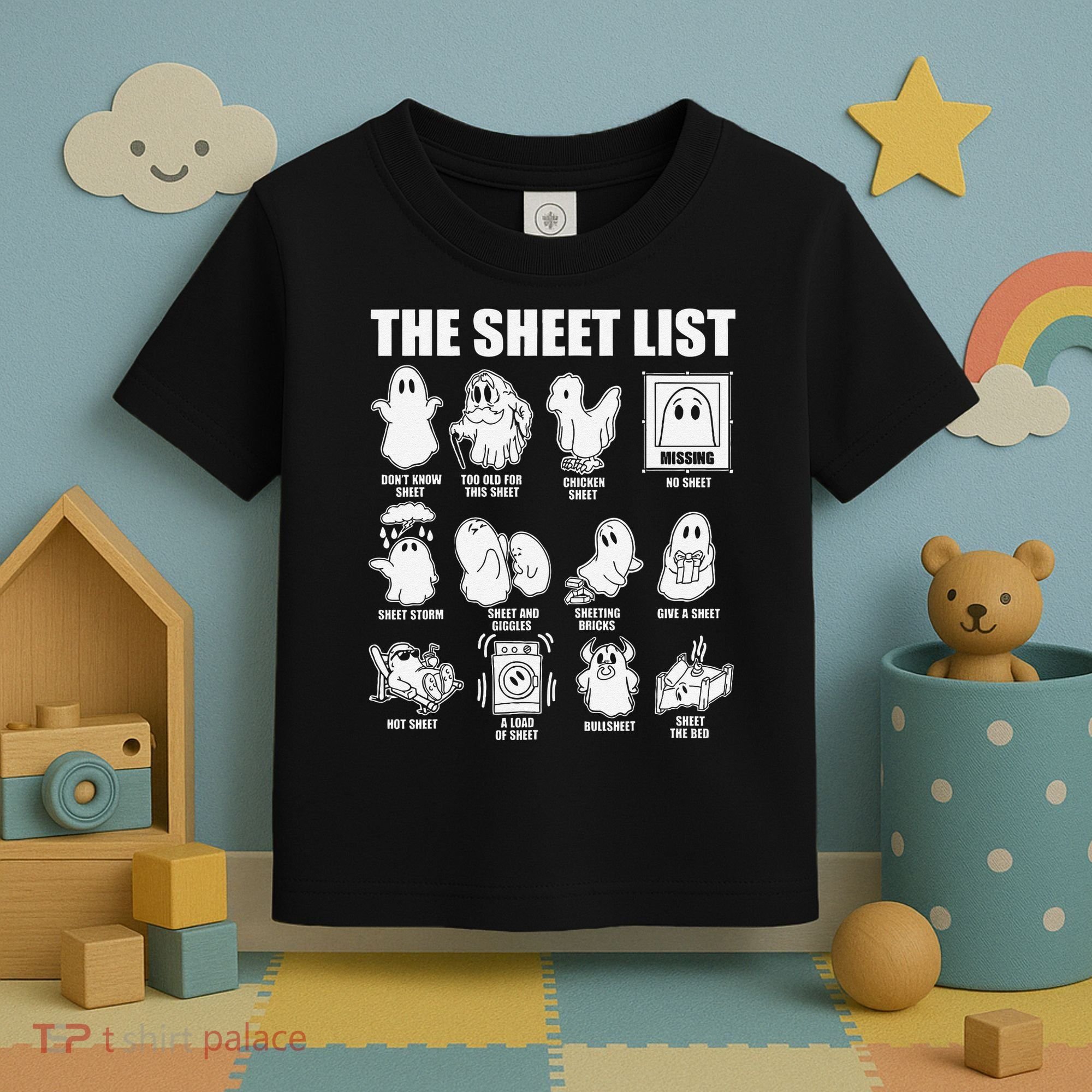 The Sheet List Halloween Funny Boo Sheet Ghost Halloween Toddler T-Shirt