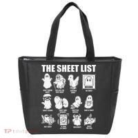 The Sheet List Halloween Funny Boo Sheet Ghost Halloween Tote Bag thumb 0