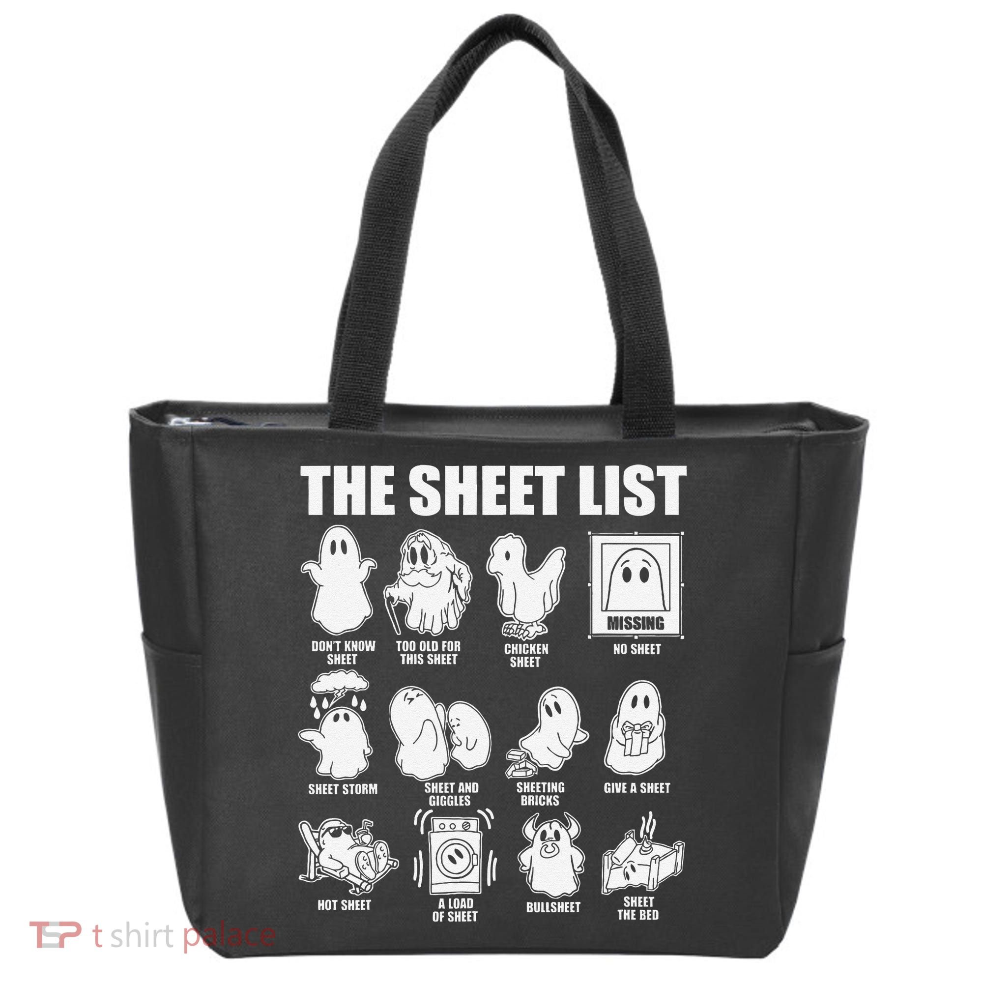 The Sheet List Halloween Funny Boo Sheet Ghost Halloween Tote Bag