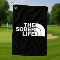 The Sober Life Na Aa Sober Recovery Golf Towel thumb 1