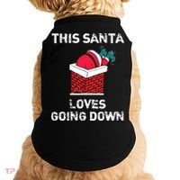 This Santa Loves Going Down Funny Christmas Doggie Tank thumb 0