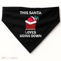 This Santa Loves Going Down Funny Christmas USA-Made Doggie Bandana thumb 0