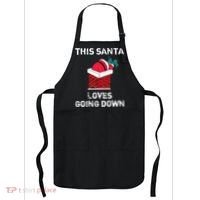 This Santa Loves Going Down Funny Christmas Apron thumb 0