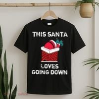 This Santa Loves Going Down Funny Christmas T-Shirt thumb 2