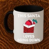 This Santa Loves Going Down Funny Christmas Coffee Mug thumb 2