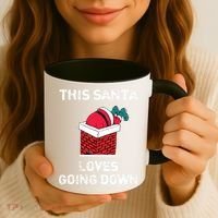 This Santa Loves Going Down Funny Christmas Coffee Mug thumb 3