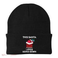 This Santa Loves Going Down Funny Christmas Beanie thumb 0