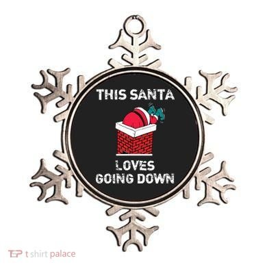 This Santa Loves Going Down Funny Christmas Ornament