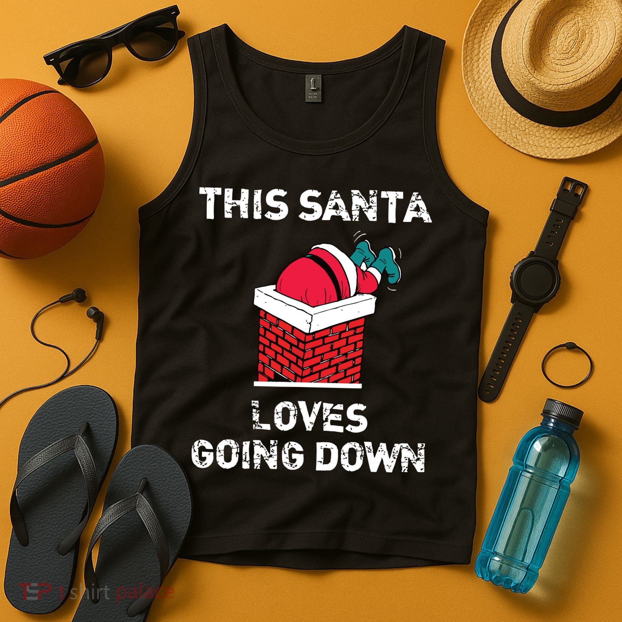 This Santa Loves Going Down Funny Christmas Tank Top