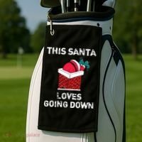 This Santa Loves Going Down Funny Christmas Golf Towel thumb 2