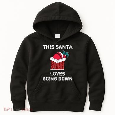 This Santa Loves Going Down Funny Christmas Kids Hoodie