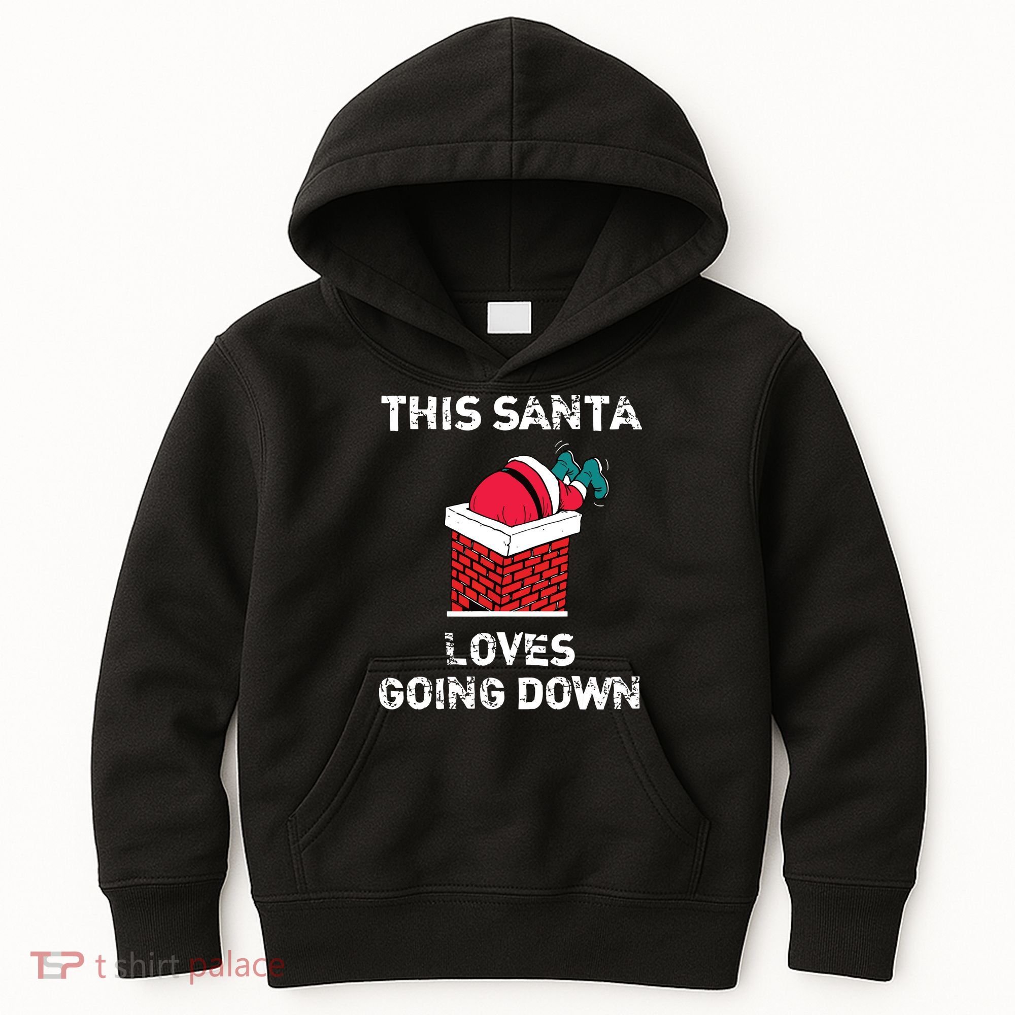 This Santa Loves Going Down Funny Christmas Kids Hoodie
