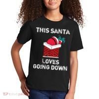 This Santa Loves Going Down Funny Christmas Kids T-Shirt thumb 2