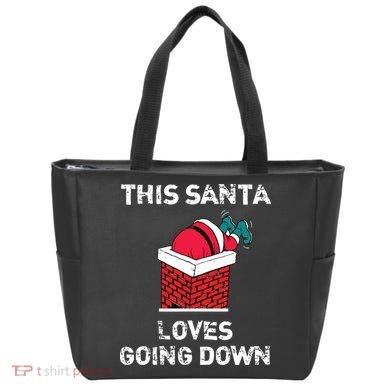 This Santa Loves Going Down Funny Christmas Tote Bag
