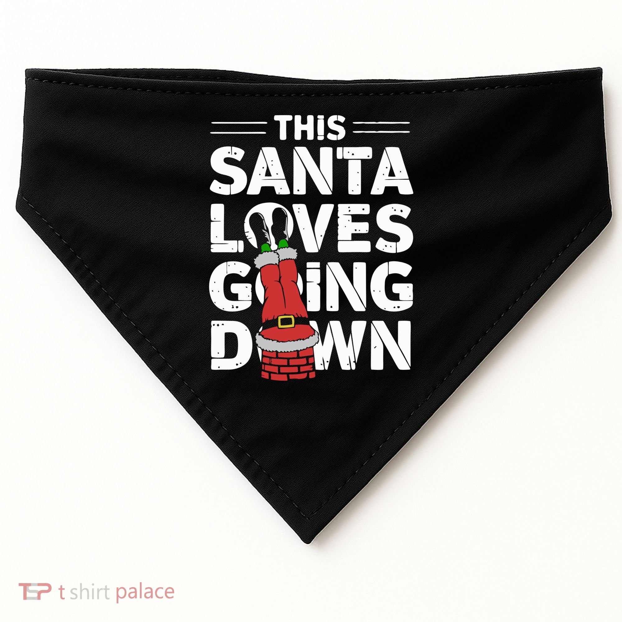 This Santa Loves Going Down USA-Made Doggie Bandana