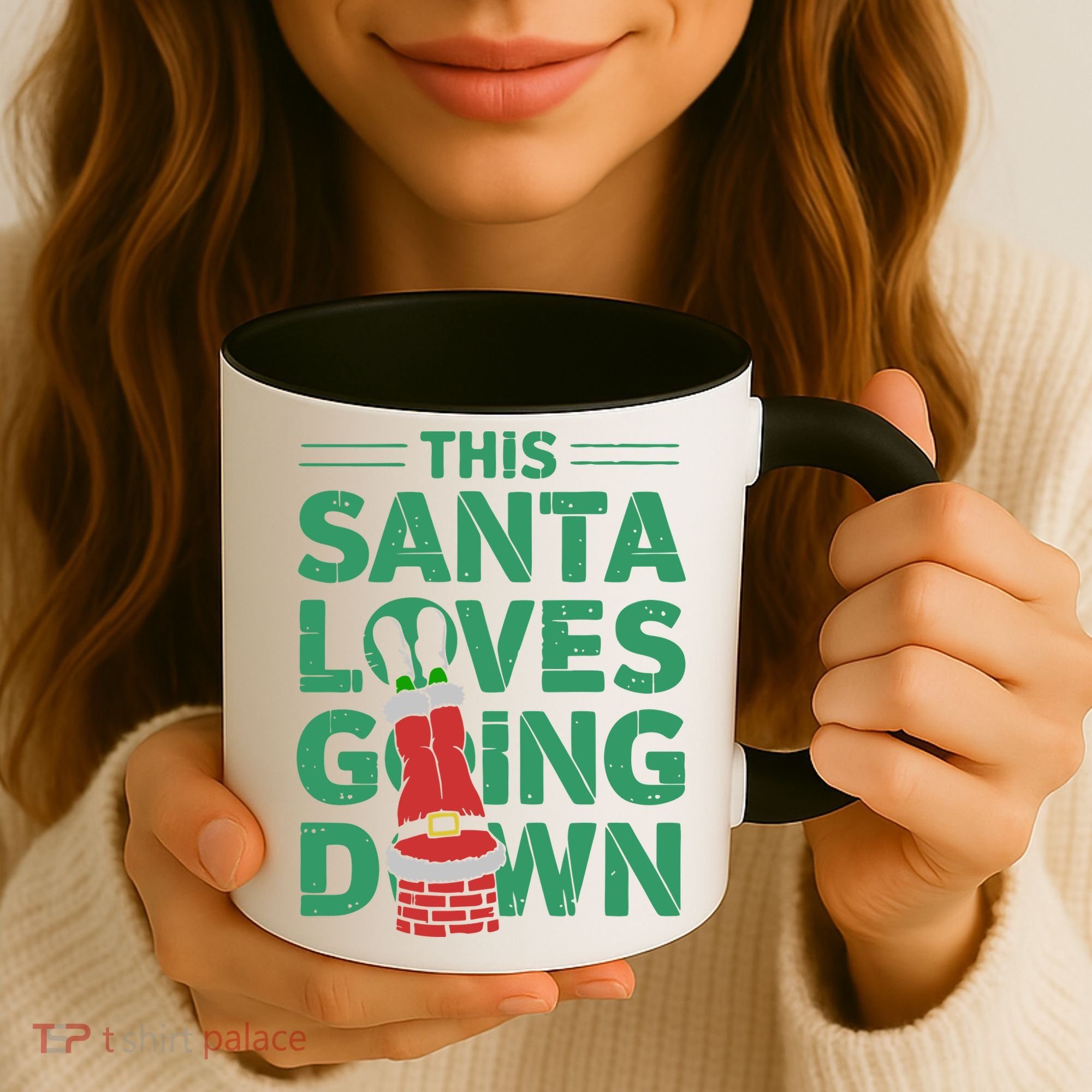 This Santa Loves Going Down Coffee Mug