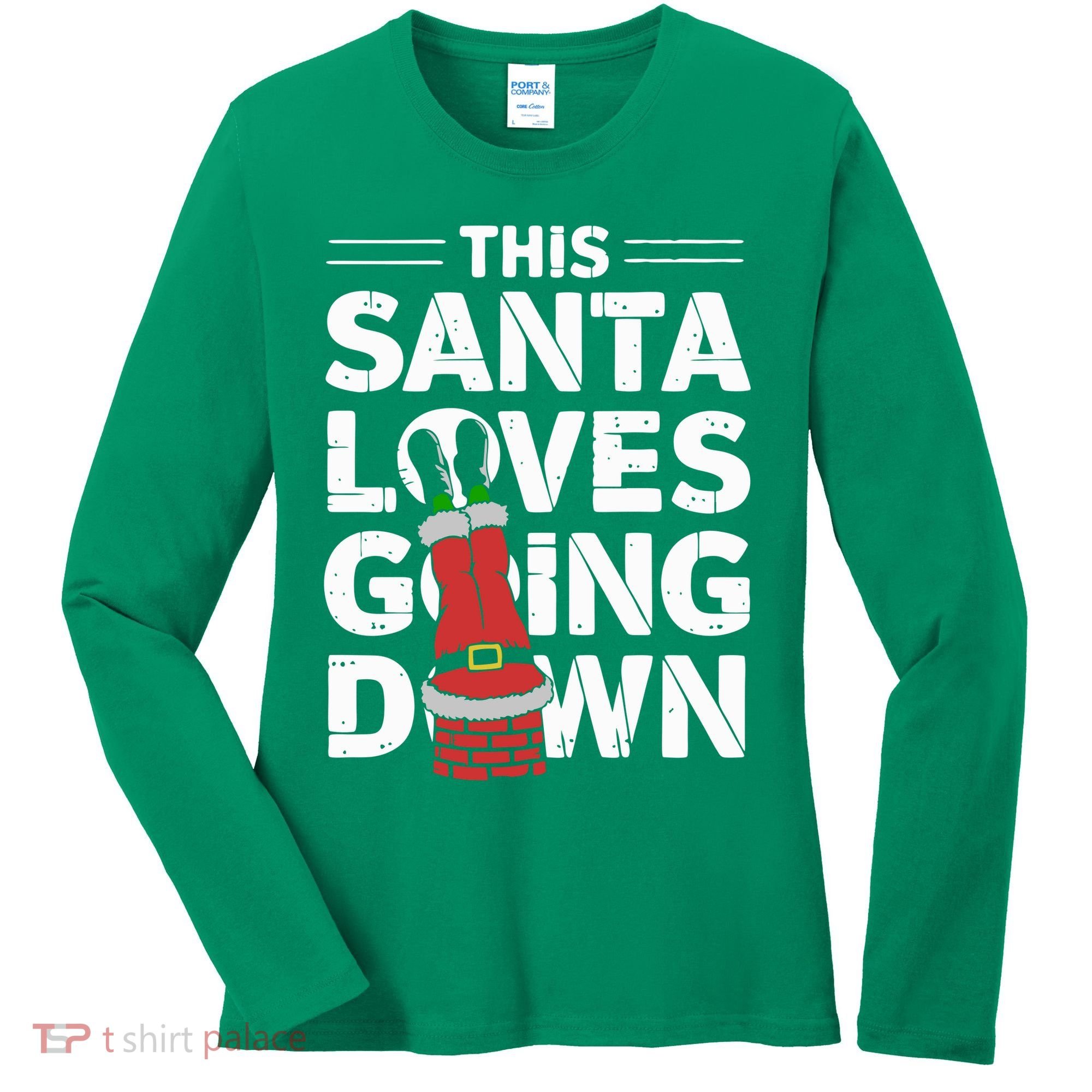 This Santa Loves Going Down Women's Long Sleeve Shirt