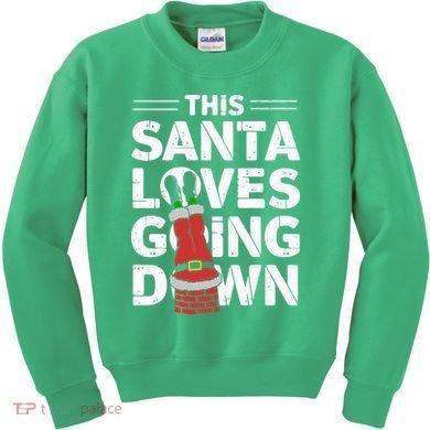 This Santa Loves Going Down Kids Sweatshirt