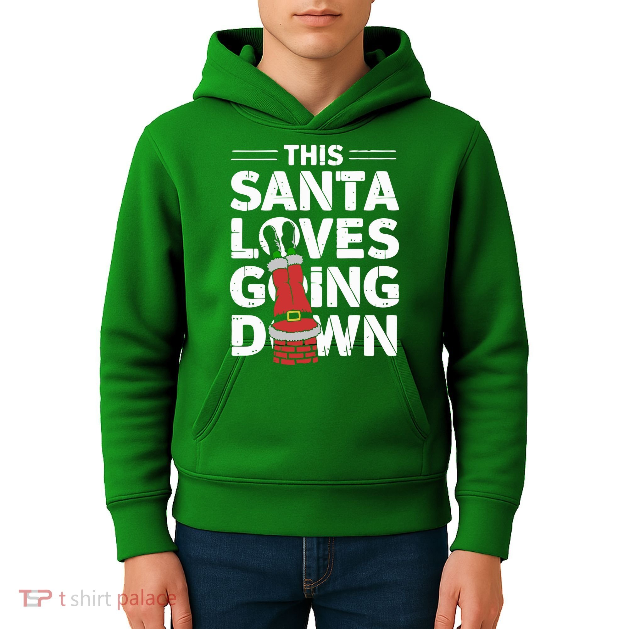 This Santa Loves Going Down Kids Hoodie