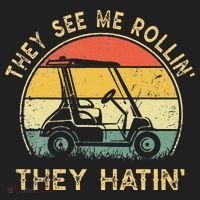 They See Me Rollin They Hatin Golfer Funny Golf Cart Beanie thumb 2