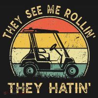 They See Me Rollin They Hatin Golfer Funny Golf Cart Visor thumb 3
