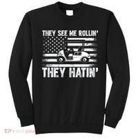 They See Me Rollin Hatin Funny Golf Sweatshirt thumb 0
