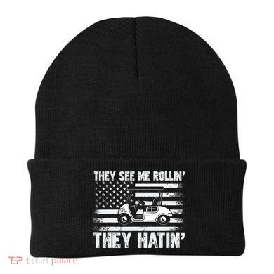 They See Me Rollin Hatin Funny Golf Beanie