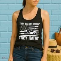 They See Me Rollin Hatin Funny Golf Women's Tank Top thumb 2