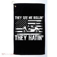 They See Me Rollin Hatin Funny Golf Golf Towel thumb 0