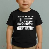 They See Me Rollin Hatin Funny Golf Toddler T-Shirt thumb 2