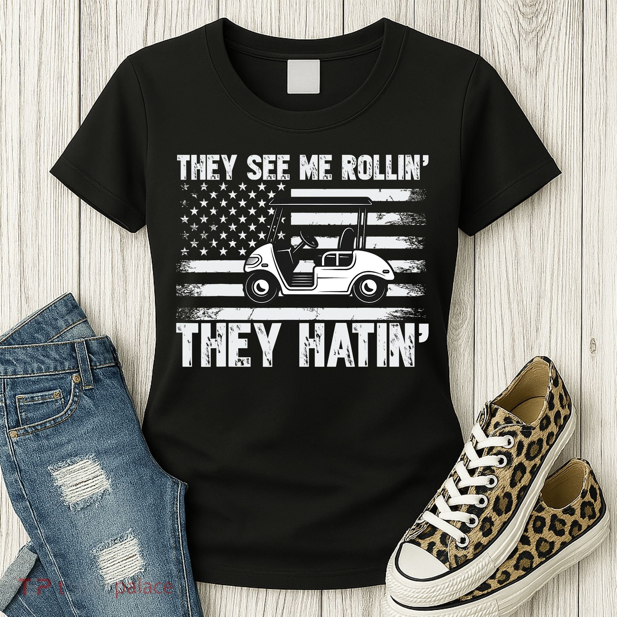 They See Me Rollin Hatin Funny Golf Women's T-Shirt